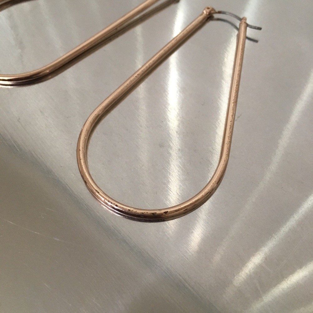 Rose Gold Rounded Drop Hoops - Picture 8 of 10